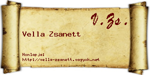 Vella Zsanett névjegykártya